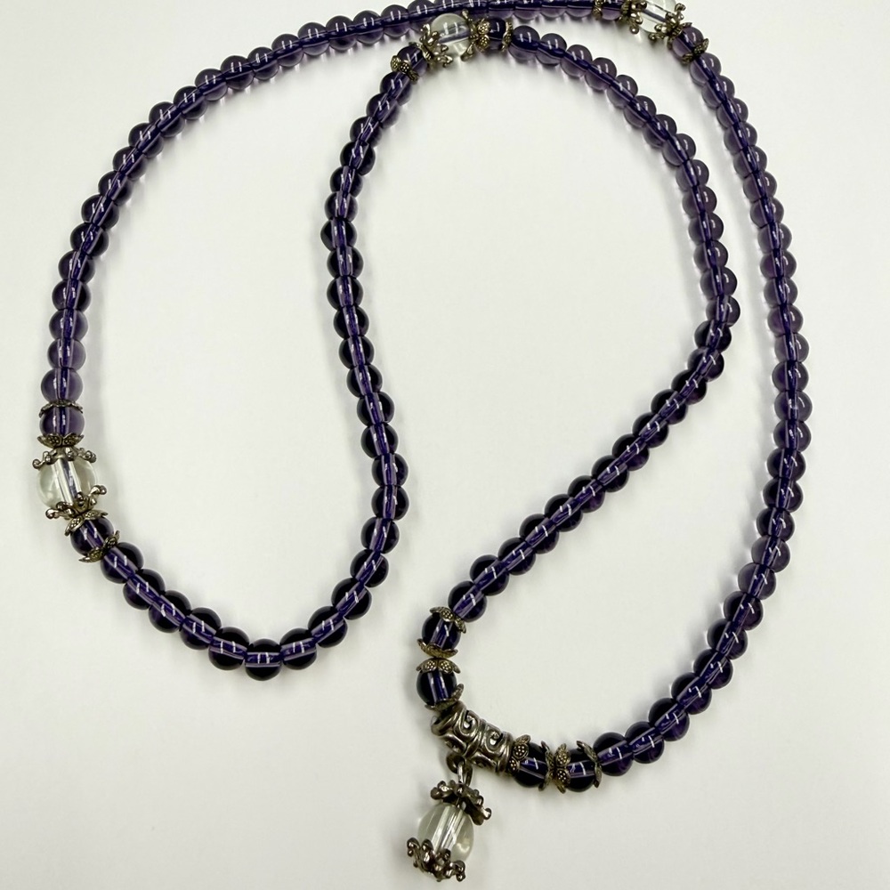 Elegant Purple Beaded Necklace